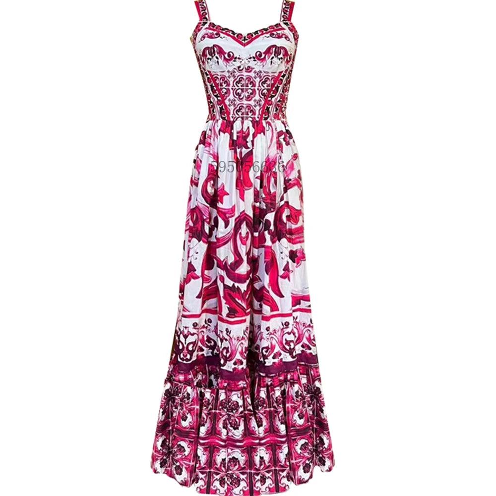 Monica Corset Print Maxi Dress from The House of CO-KY - Dresses