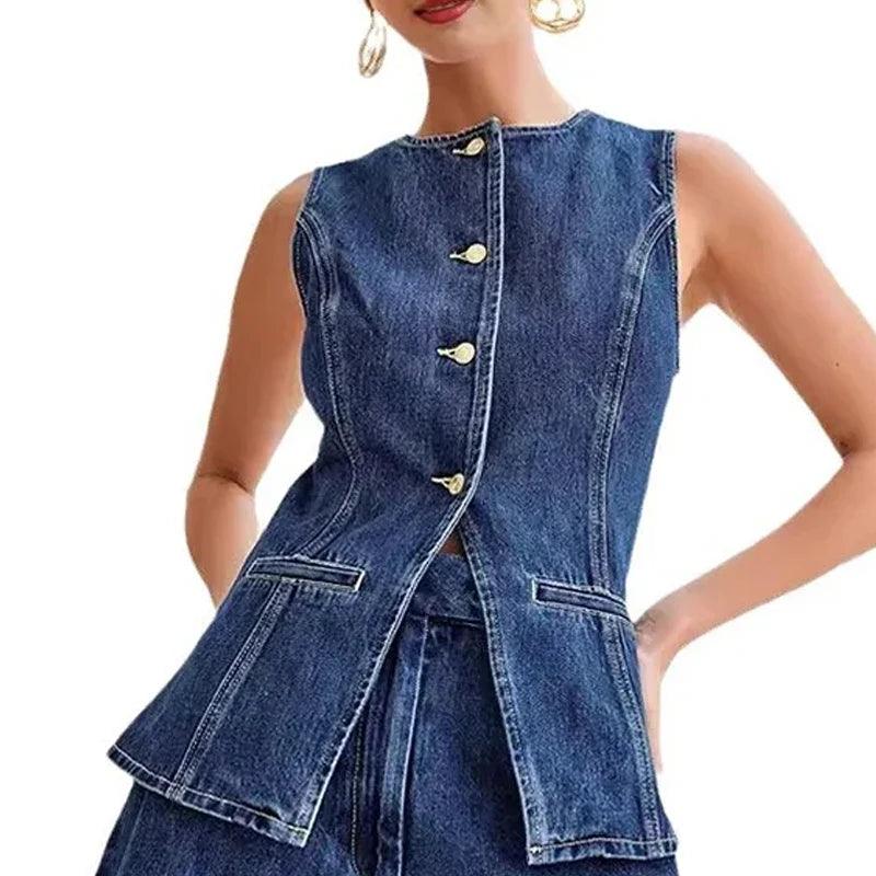 Nancy Denim Short Set from The House of CO-KY - Outfit Sets