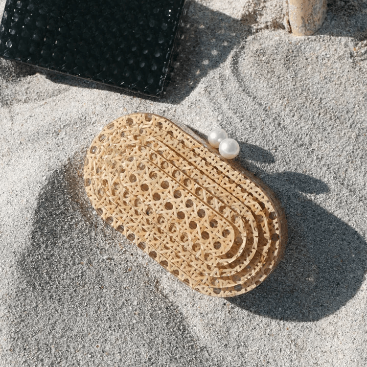 Rhoda Egg Rattan Clutch Bag from The House of CO-KY - Handbags