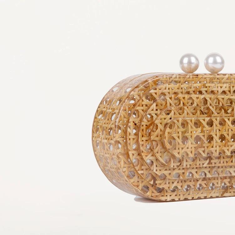 Rhoda Egg Rattan Clutch Bag from The House of CO-KY - Handbags