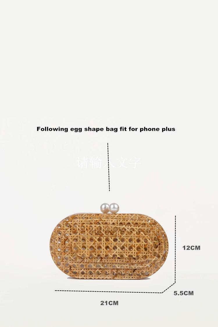 Rhoda Egg Rattan Clutch Bag from The House of CO-KY - Handbags