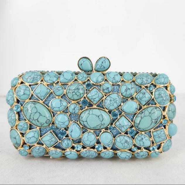 Sophie Stones Evening Clutch - Turquoise from The House of CO-KY - Handbags