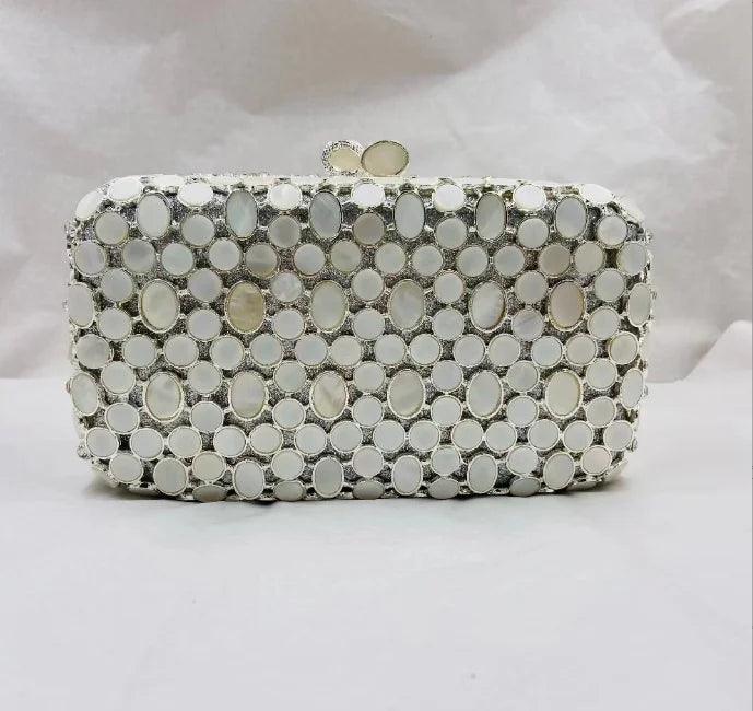 Sophie Stones Evening Clutch - White & Silver from The House of CO-KY - Handbags