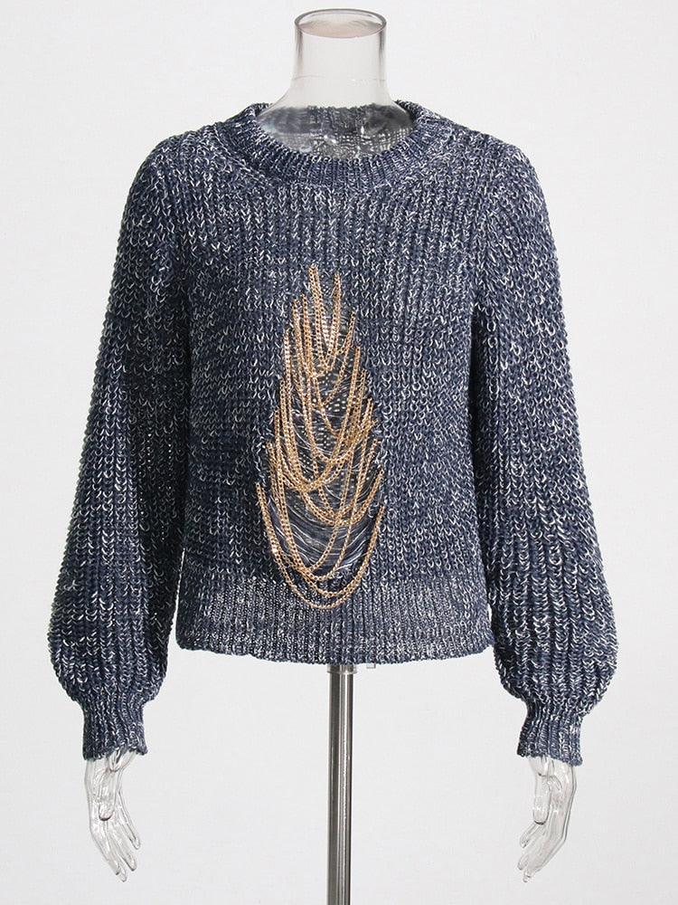 Claire Chain Sweater from The House of CO-KY - Shirts & Tops