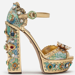 Crystal Embroidery High Heels from The House of CO-KY