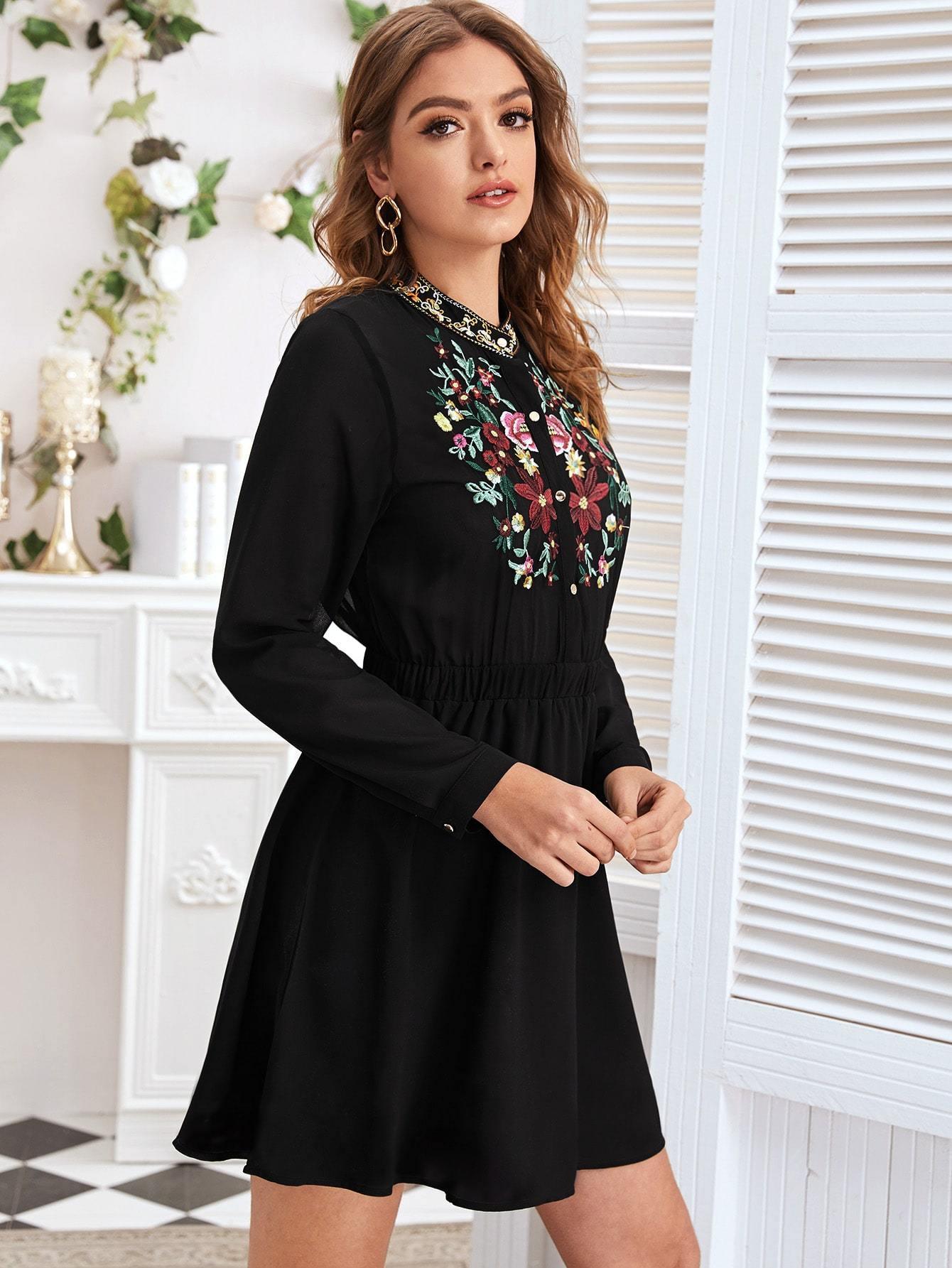 Nuria Floral Black Dress from The House of CO-KY - Dresses