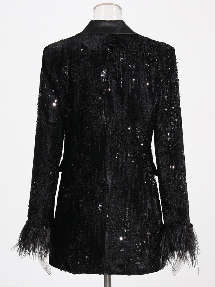 Sheila Sequins and Feather Blazer from The House of CO-KY - Coats & Jackets