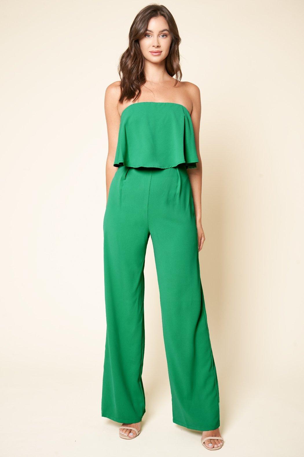 Victoria Green Strapless Jumpsuit from The House of CO-KY - Jumpsuits & Rompers